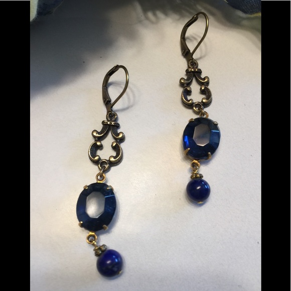 Margarita Blue Crystal Earring - Picture 2 of 3